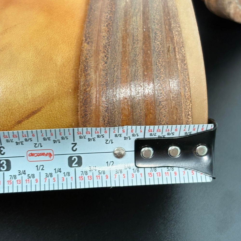 Vintage Womens Western Cowboy Boots 7.5N Tan Leather Longhorn USA Made Campus - Picture 16 of 16